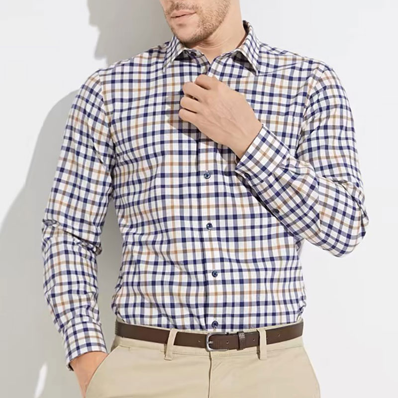 Men Formal Wear Summer - Kemeja lengan panjang pria, katun murni