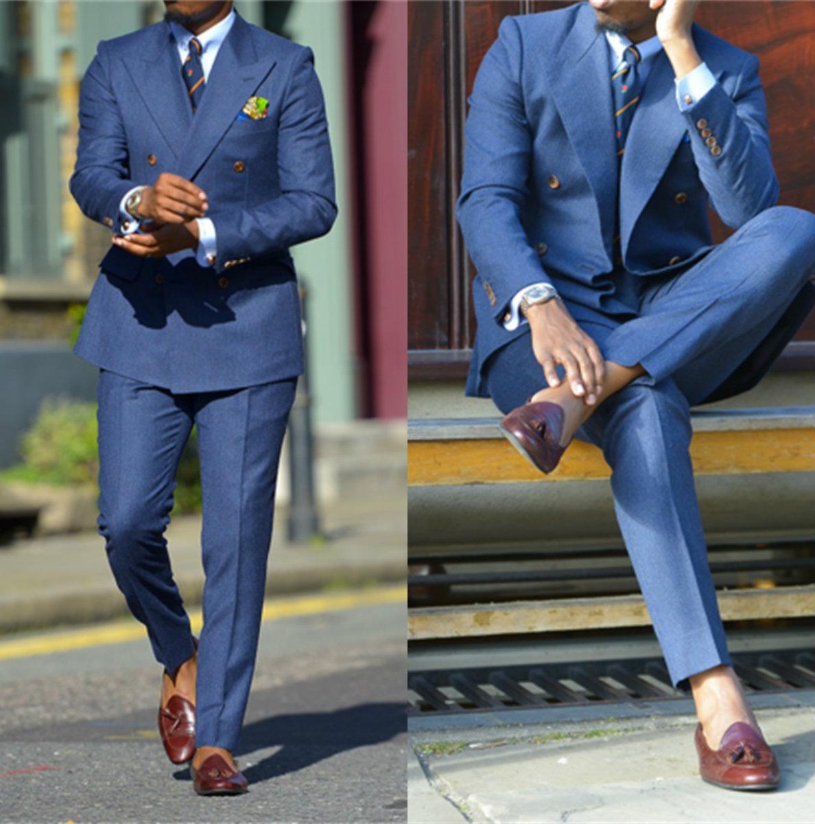 Men Formal Wear Pants - Jas Pria Formal Biru Gelap Dua