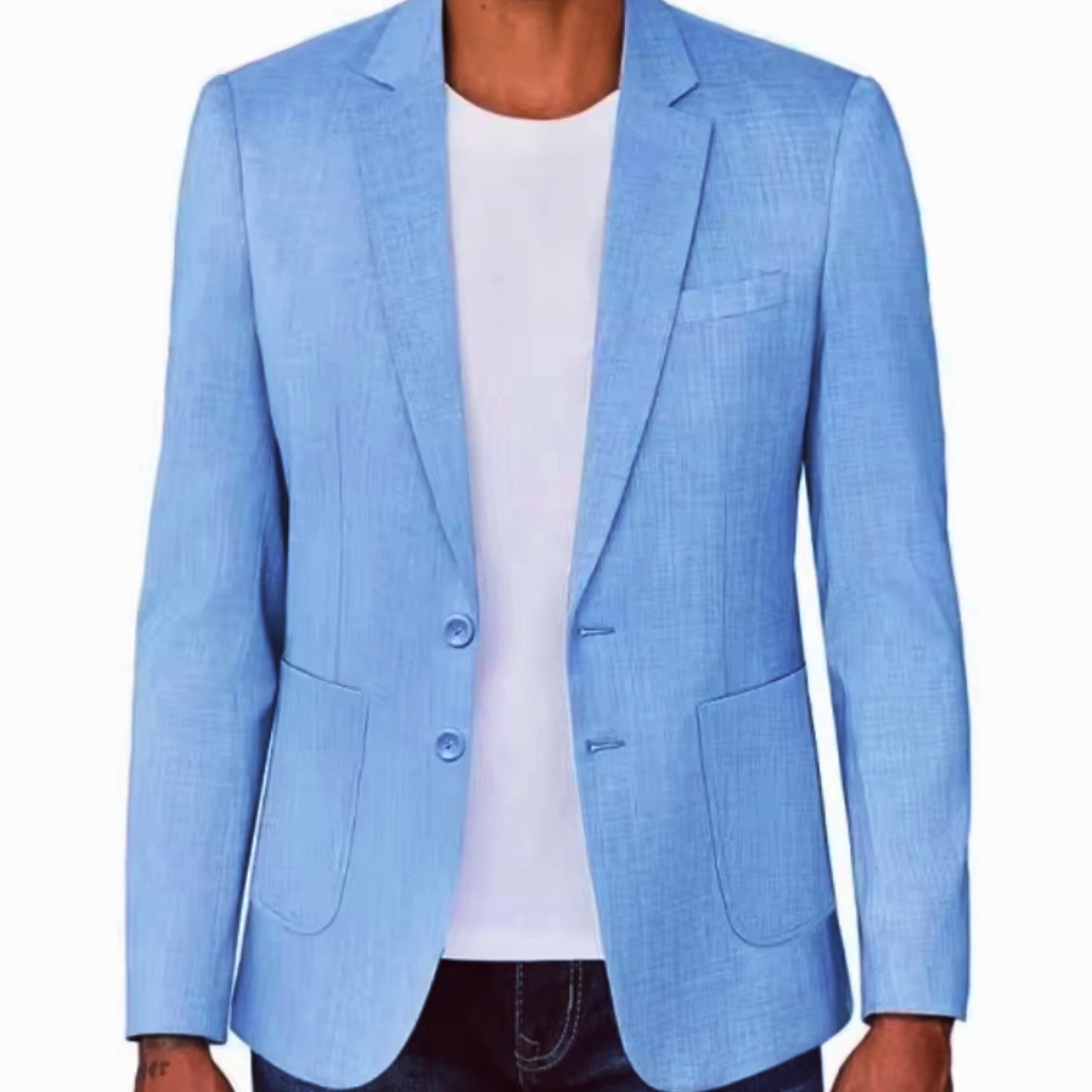 Men Formal Wear Summer - Blazer Linen Pria Slim Fit Warna