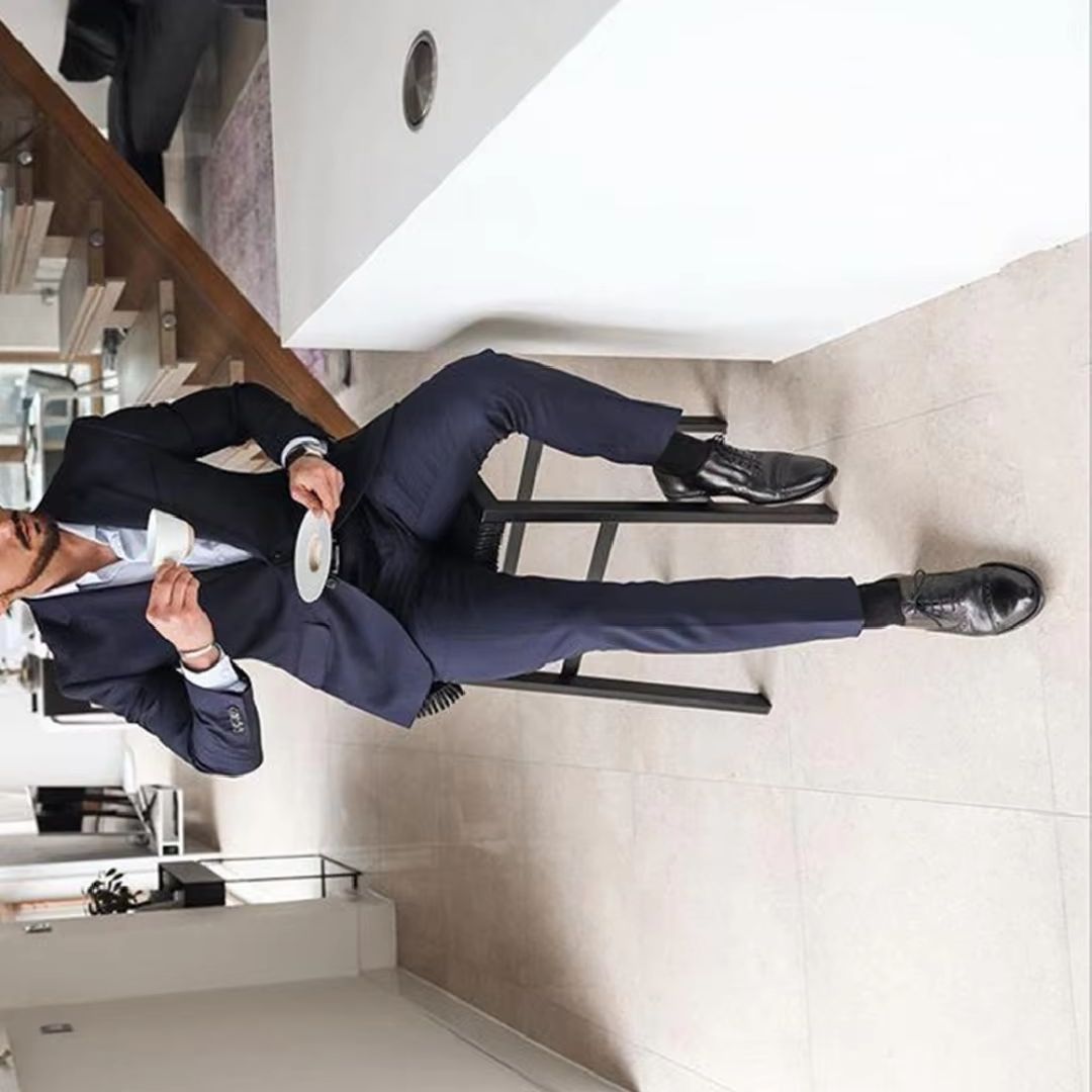 Latest Men Formal Wear - Jas Tuxedo Pria 2-Potong Warna Biru