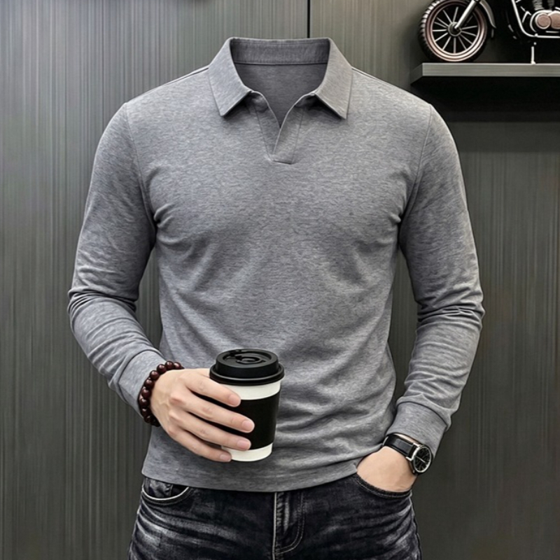 Mens Formal - Kaos Lengan Panjang Kasual Bisnis Pria