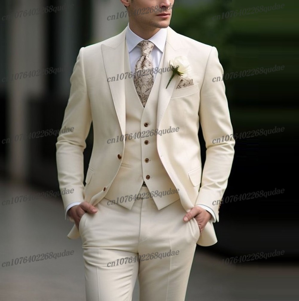 Formal Wear Jersey For Men - Jas Pria Formal Warna Ivory untuk