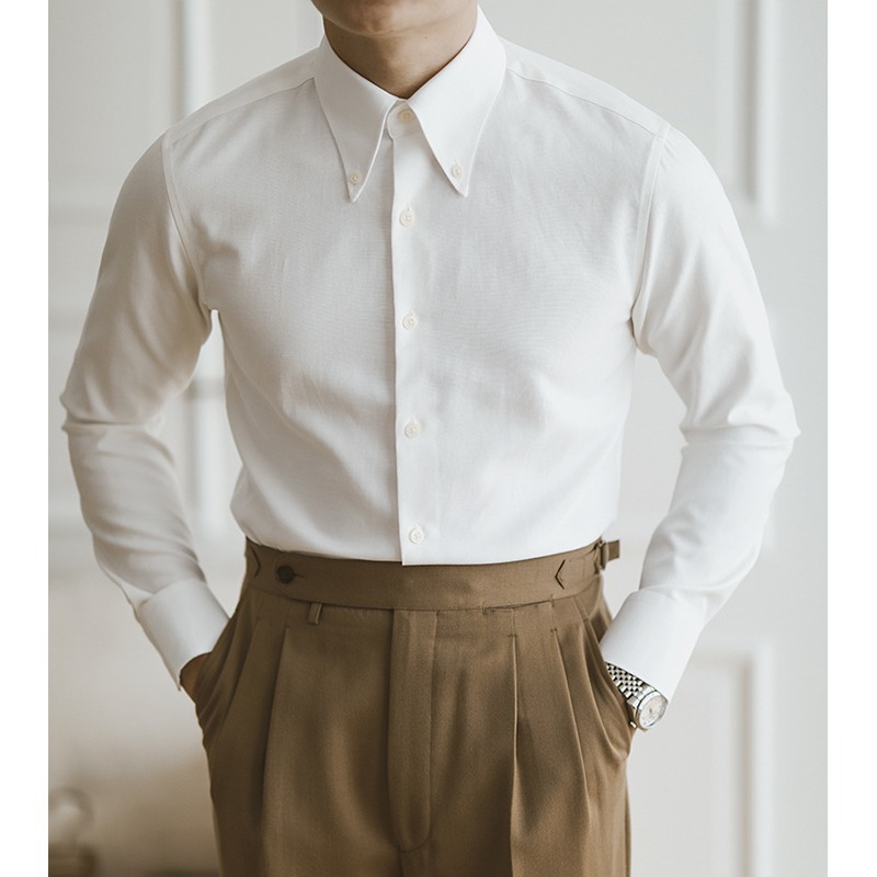 Mens Formal - Kemeja Oxford Pria Lengan Panjang Bisnis