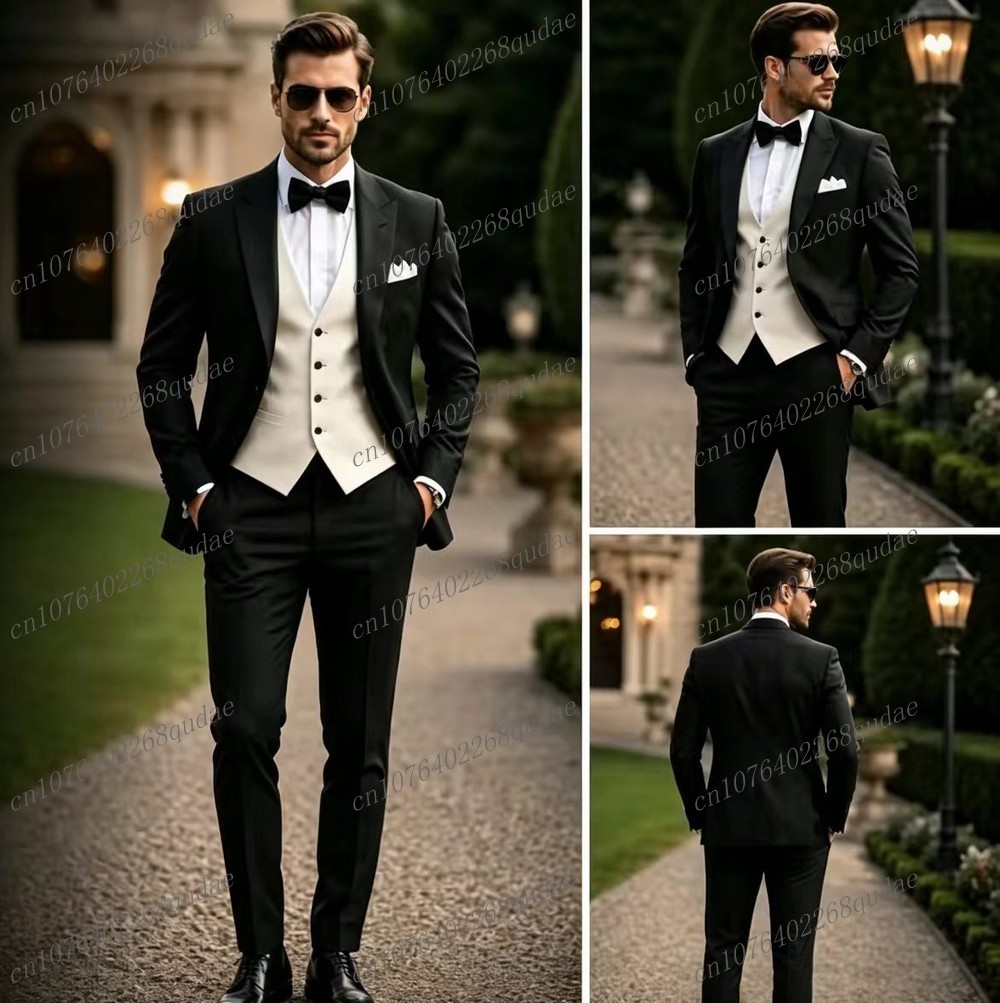 Setelan Pria Formal Hitam Puti - Formal Wear Jersey For Men ulasan dan harga