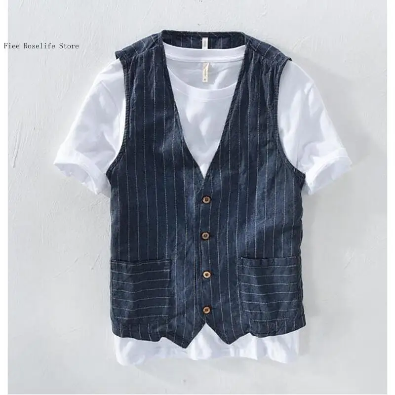 Rompi Linen Kasual Inggris unt - Men Formal Wear Summer ulasan dan harga