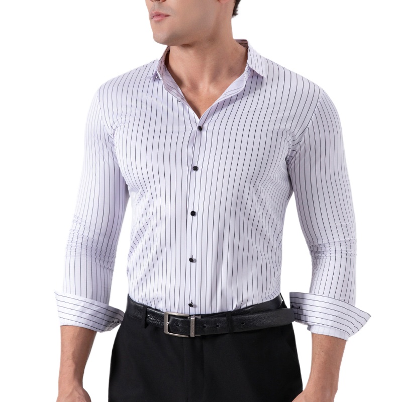 Kemeja Pria Retro Bergaris Ant - Mens Formal ulasan dan harga