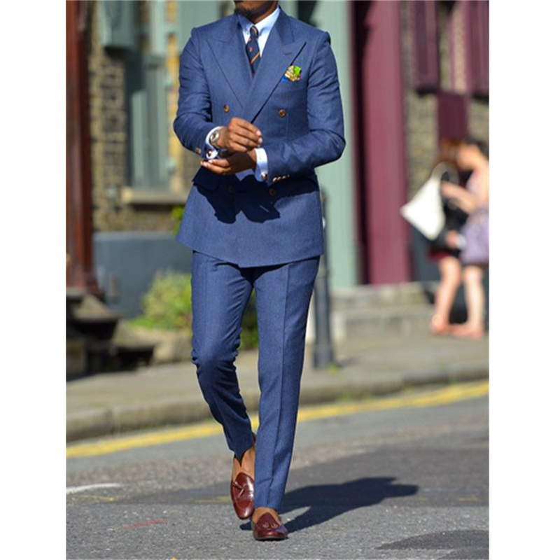 Jas Pria Formal Biru Gelap Dua - Men Formal Wear Pants ulasan dan harga