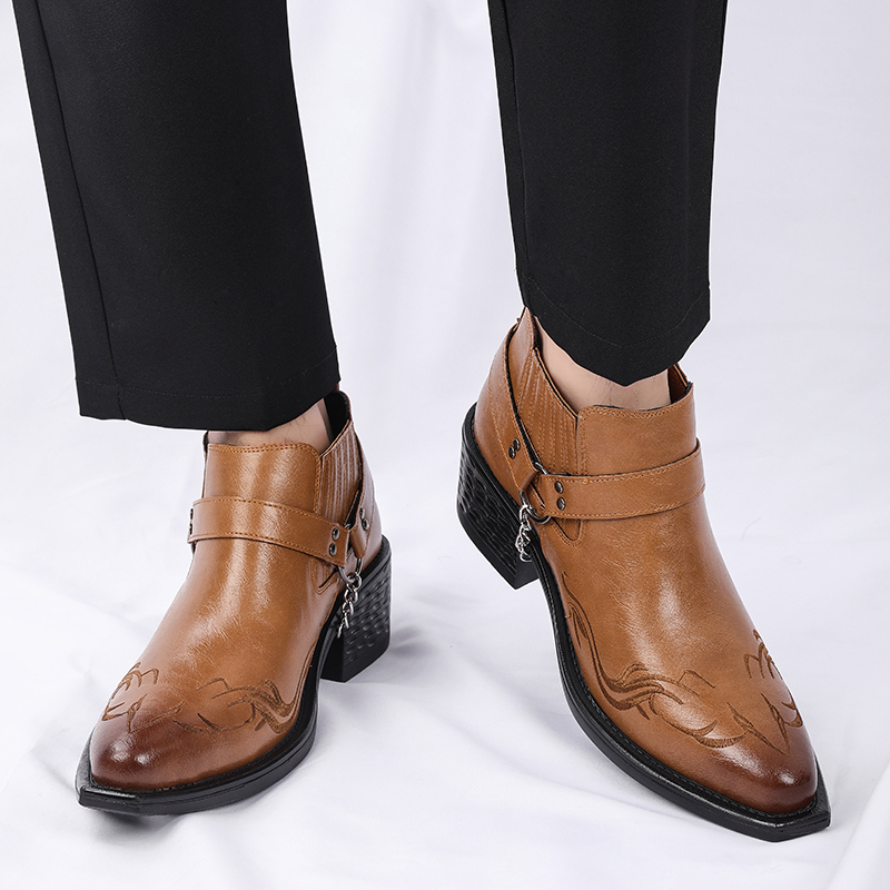 Sepatu Bot Kulit Sapi Coklat/H - Mens Formal ulasan dan harga