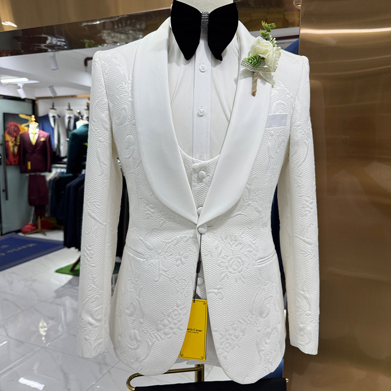 Setelan Jas Pria Putih 3 Poton - Men Formal Wear Pants ulasan dan harga