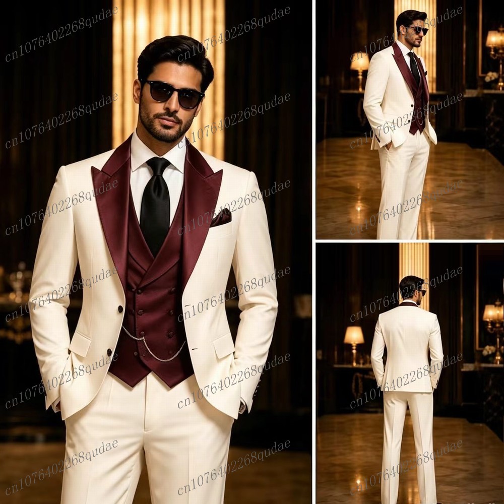 Setelan Pria Formal Burgundy D - Formal Wear Jersey For Men ulasan dan harga