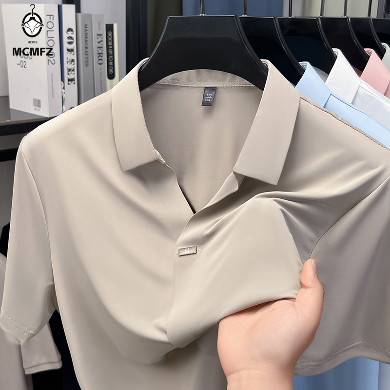 Kemeja Pria Kerah Datar dengan - Men Formal Wear Summer ulasan dan harga