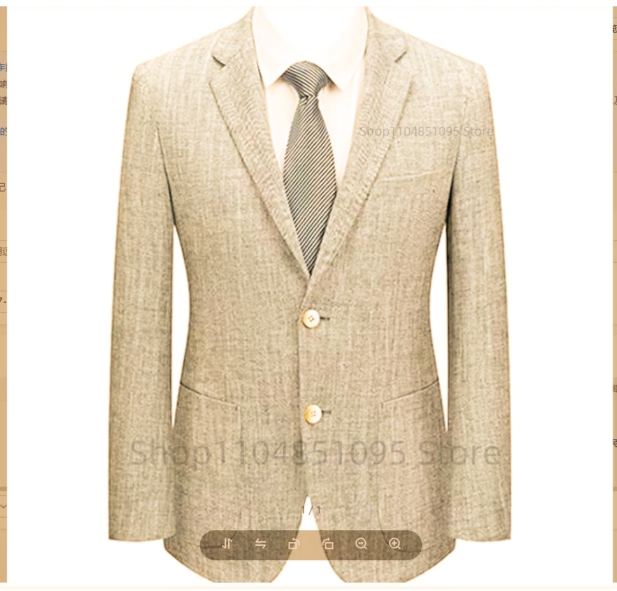 Jas Blazer Linen Slim Fit Pria - Men Formal Wear Summer ulasan dan harga