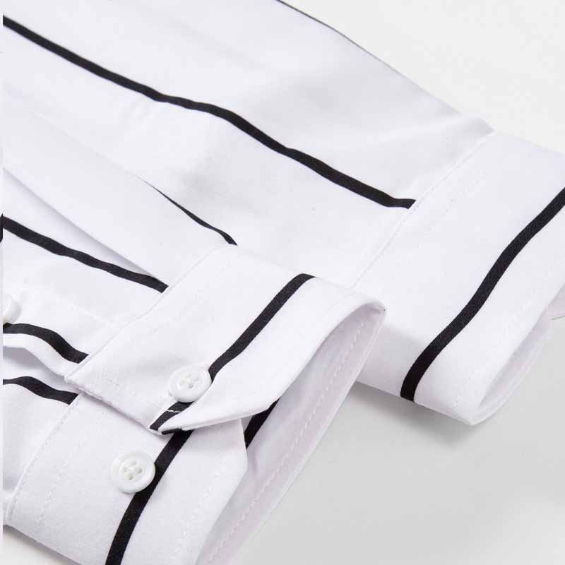 Kemeja Pria Bergaris Lengan Pa - Mens Formal ulasan dan harga