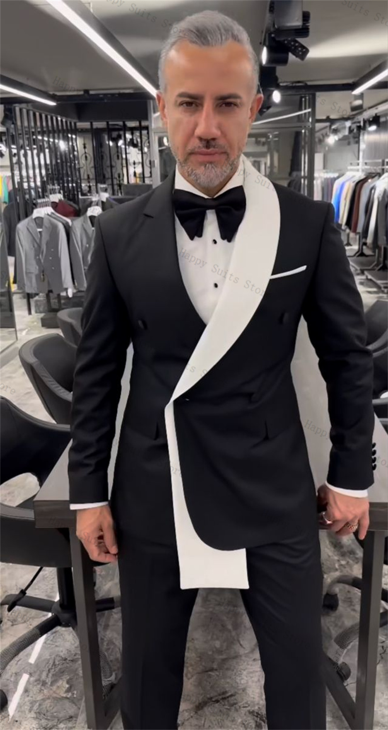 Setelan Jas Pria Hitam Putih 2 - Formal Wear Jersey For Men ulasan dan harga