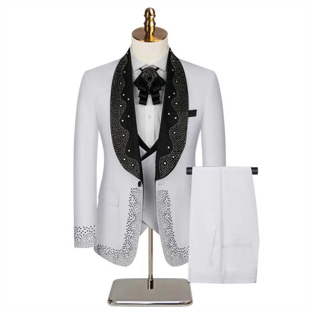 Setelan Jas Pria Putih 2 Poton - Formal Wear Jersey For Men ulasan dan harga