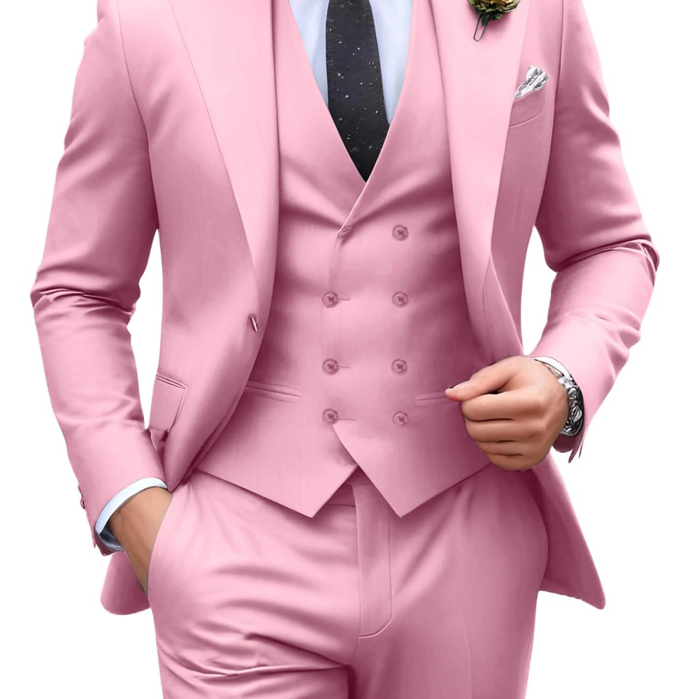 3 Stel Jas Pria Warna Solid Un - Men Formal Wear Pants ulasan dan harga