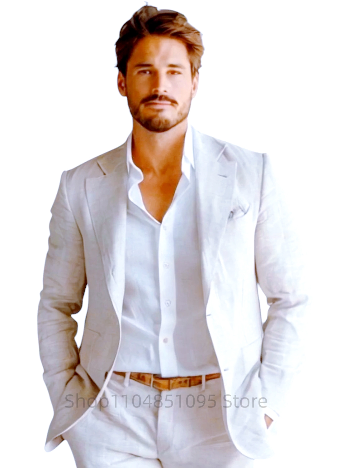 Blazer Linen Pria Slim Fit Bir - Men Formal Wear Summer ulasan dan harga