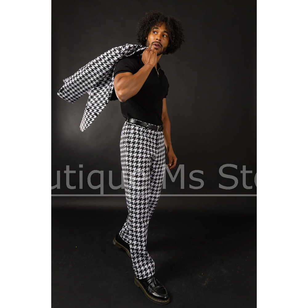 Setelan Jas Pria Hitam Putih M - Men Formal Wear Pants ulasan dan harga
