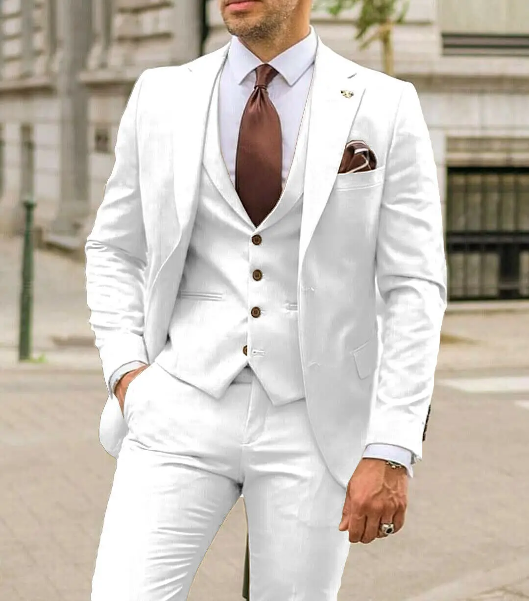 Setelan Jas Pria Kerah Notch S - Men Formal Wear Wedding Guest ulasan dan harga